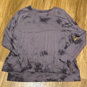 JoyLab size XL Women's Long Sleeve Brown Tie-Dye Pullover Sweatshirt -